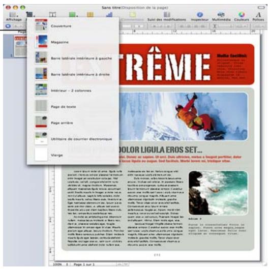 APPLE PAGES - Pour ajouter une nouvelle page de modèle : - 1