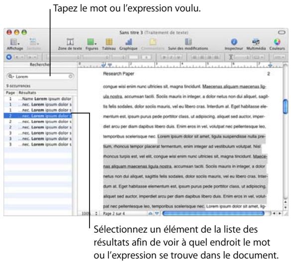 APPLE PAGES - Recherche de toutes les occurrences de mots ou d'expressions - 1