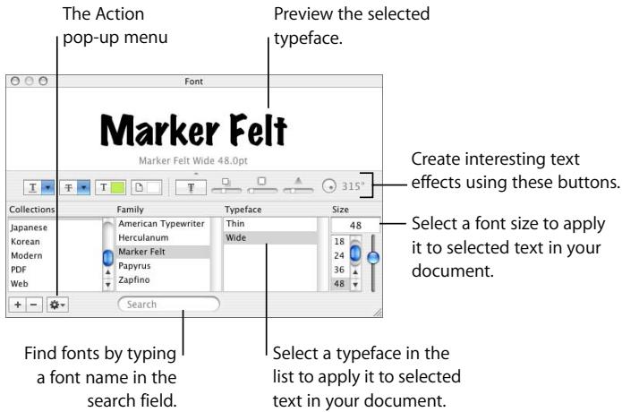 APPLE PAGES 2 - To open the Font panel: - 1