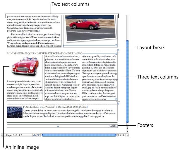 APPLE PAGES 2 - To see layout view: - 1