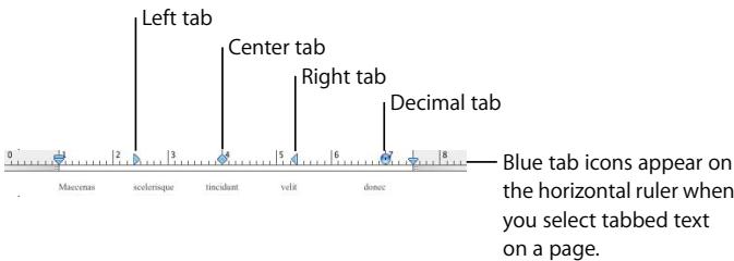 APPLE PAGES 2 - Setting Tab Stops Using the Rulers - 1