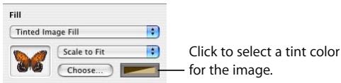 APPLE PAGES 2 - To set a tinted image fill for an object: - 1
