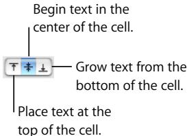 APPLE PAGES 2 - To align text vertically within cells: - 1