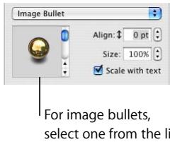 APPLE PAGES 2 - To modify a bulleted or numbered list style: - 3