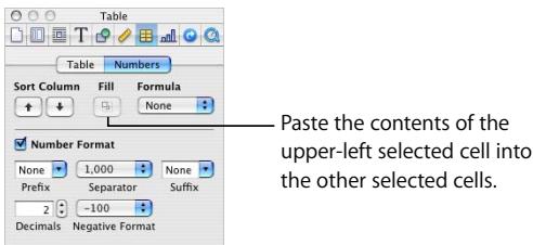 APPLE PAGES 2 - To autofill a range of cells: - 1