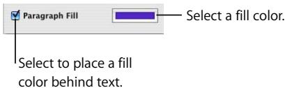 APPLE PAGES 2 - To place a paragraph fill color behind text: - 1