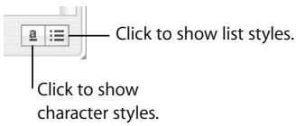 APPLE PAGES 2 - To modify a character style: - 1
