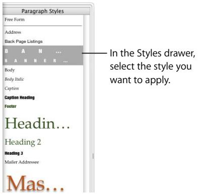 APPLE PAGES 2 - To apply a style to a paragraph: - 1