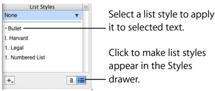 APPLE PAGES 2 - To create a bulleted or numbered list: - 1