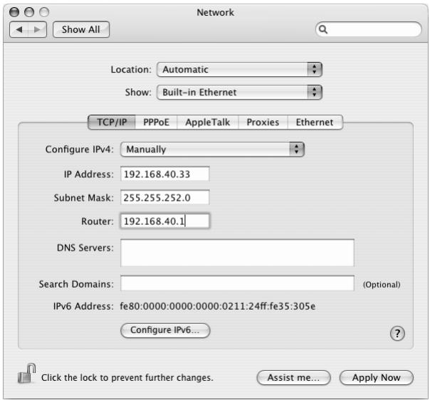 APPLE POWERBOOK G4 17-INCH - To set up a manual configuration: - 1