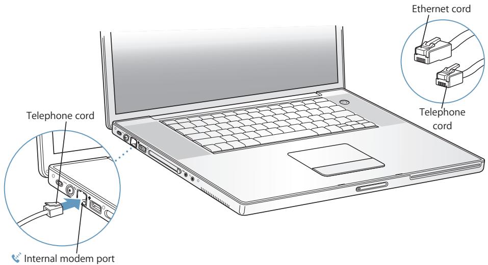 APPLE POWERBOOK G4 17-INCH - To connect to a phone line: - 1