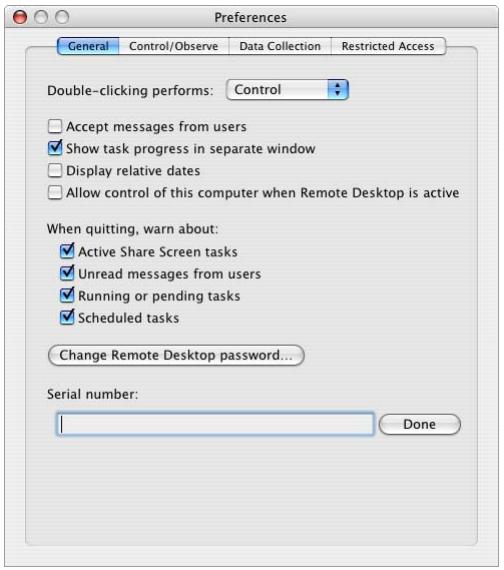 APPLE REMOTE DESKTOP 2.2 - Setting Preferences for the Remote Desktop Application - 1