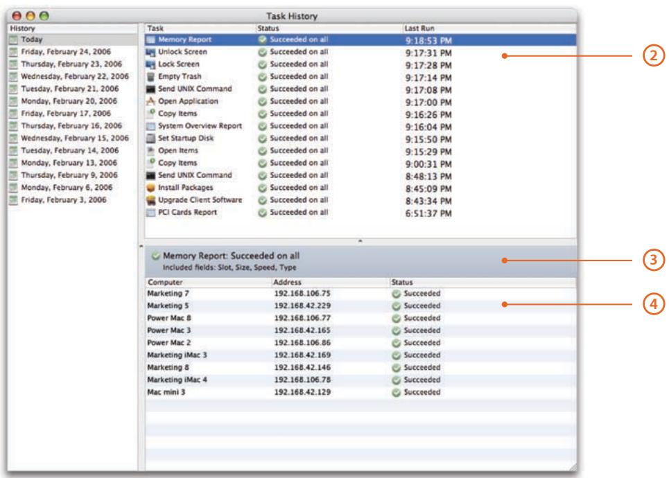APPLE REMOTE DESKTOP 3 - Task History Window - 2