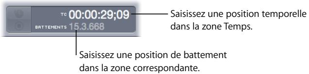APPLE SOUNDTRACK PRO 2 - Pour régler la tête de lecture à l'aide de l'affichage du temps : - 1