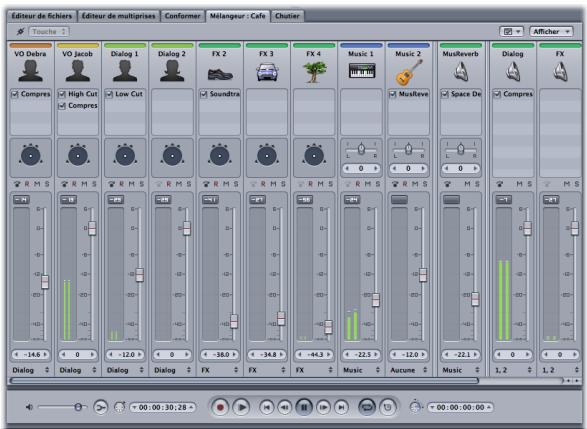 APPLE SOUNDTRACK PRO 2 - Exemple : flux de production d'un montage multiprise - 4