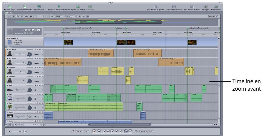 APPLE SOUNDTRACK PRO 2 - Utilisation de la commande zoom - 2