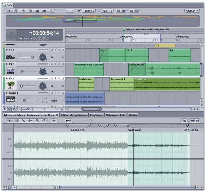 APPLE SOUNDTRACK PRO 2 - Montage de clips audio dans la timeline multipiste - 2