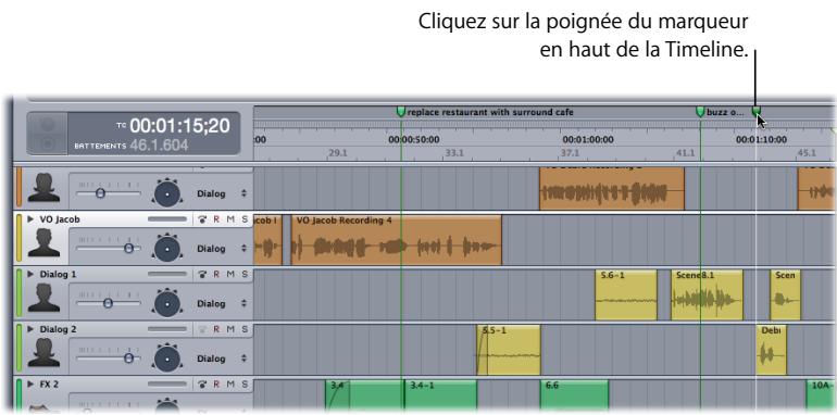 APPLE SOUNDTRACK PRO 2 - Pour fixer un marqueur à la tête de lecture : - 1