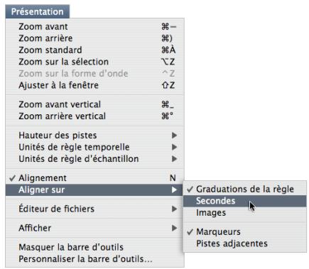 APPLE SOUNDTRACK PRO 2 - Pour régler la valeur « aligner sur » : - 1