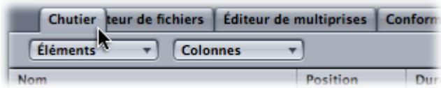 APPLE SOUNDTRACK PRO 2 - Pour réorganiser les onglets : - 1