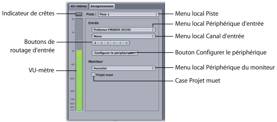 APPLE SOUNDTRACK PRO 2 - Onglet enregistrement - 1