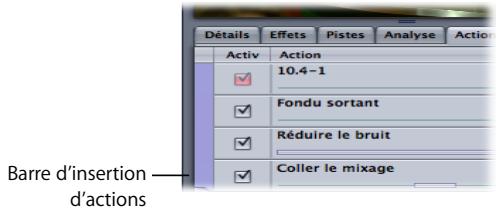 APPLE SOUNDTRACK PRO 2 - Utilisation de la barre d'insertion d'actions - 1
