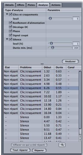 APPLE SOUNDTRACK PRO 2 - Lecture des résultats d'analyse - 1