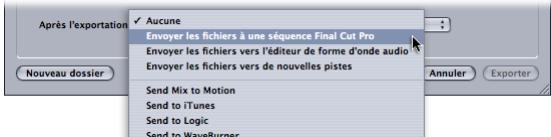 APPLE SOUNDTRACK PRO 2 - Pour exporter un mixdown et ouvrir une nouvelle copie de série final cut pro contenant le mixdown : - 1