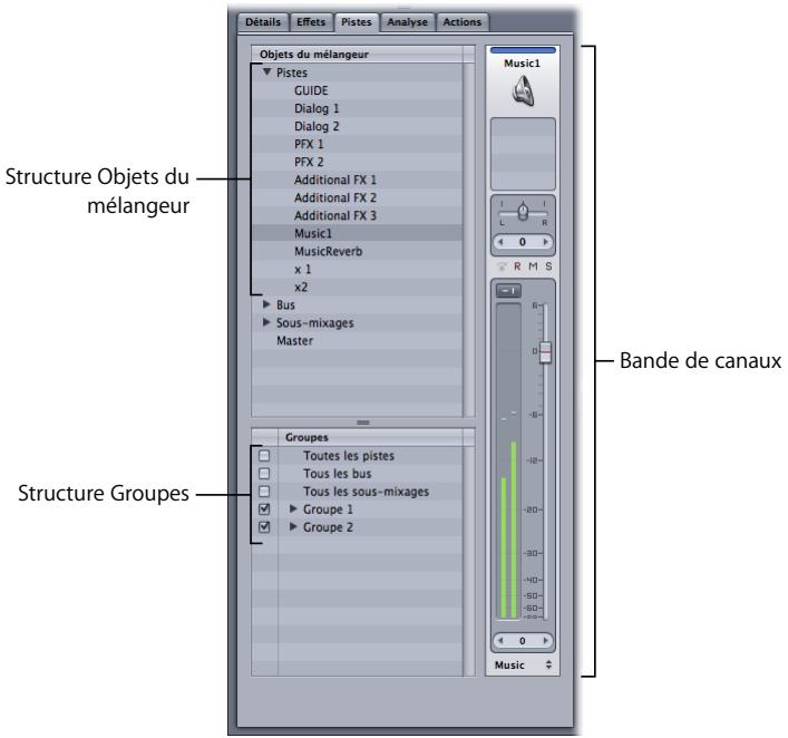 APPLE SOUNDTRACK PRO 2 - Onglet pistes - 1