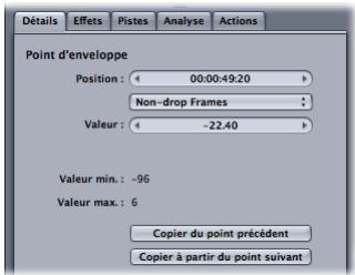 APPLE SOUNDTRACK PRO 2 - Pour afficher les détails d'un point d'enveloppe : - 1