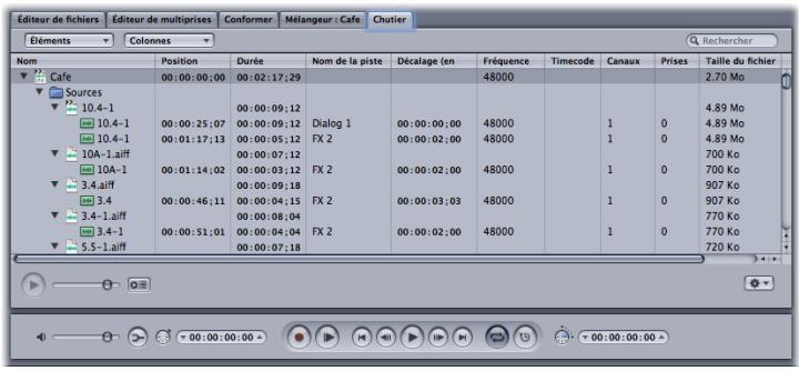 APPLE SOUNDTRACK PRO 2 - Utilisation du chutier - 1