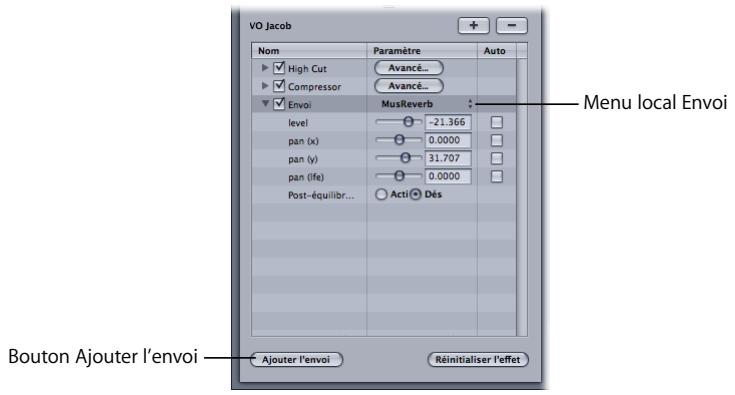 APPLE SOUNDTRACK PRO 2 - Choix du bus vers lequel un envoi est acheminé - 1