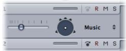 APPLE SOUNDTRACK PRO 2 - Pour passer du panner stéréo au panner surround, effectuez l'une des opérations suivantes: - 2