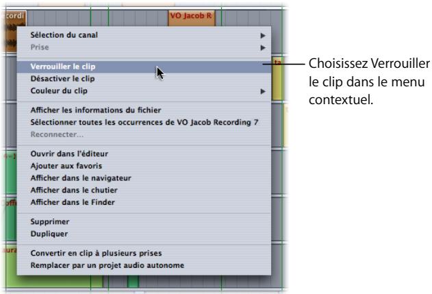APPLE SOUNDTRACK PRO 2 - Verrouillage des clips - 1