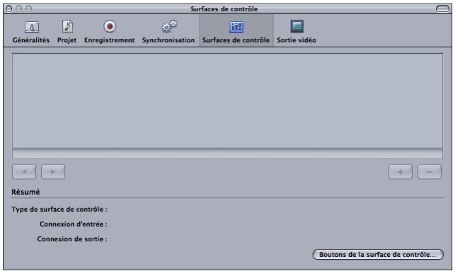 APPLE SOUNDTRACK PRO 2 - Pour ajouter une surface de contrôle connectée : - 1
