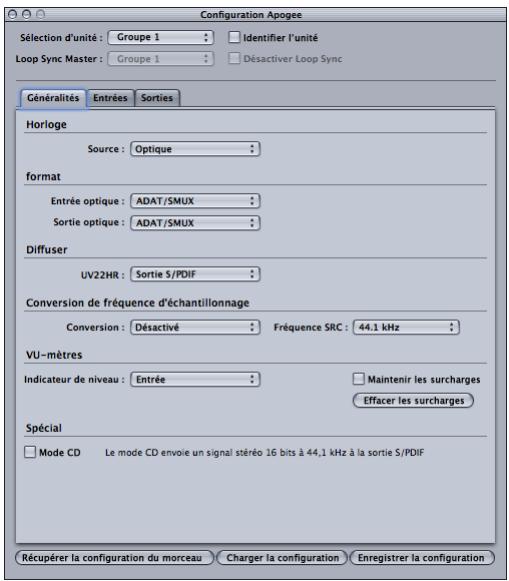 APPLE SOUNDTRACK PRO 2 - Pour ouvrir le tableau de bord apogee : - 1