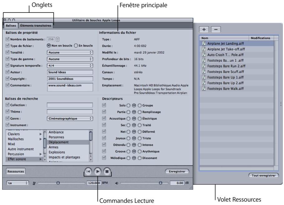 APPLE SOUNDTRACK PRO 2 - Interface de l'utilitaire de bouches apple loops - 1