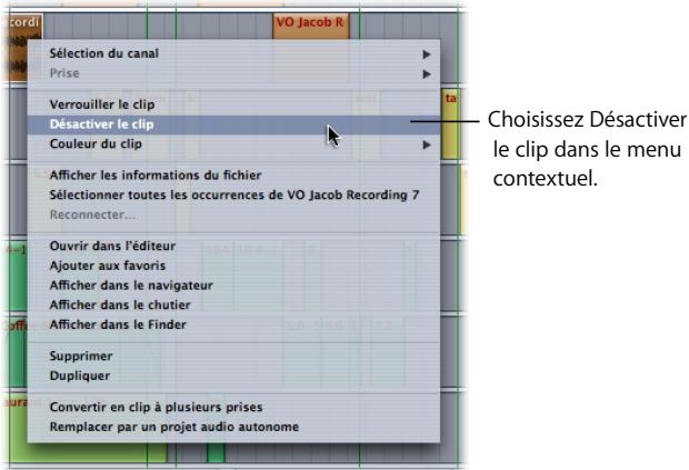 APPLE SOUNDTRACK PRO 2 - Activation et désactivation des clips - 1