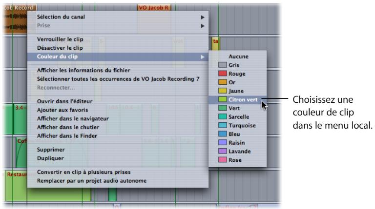 APPLE SOUNDTRACK PRO 2 - Réglage des couleurs des clips et des pistes - 2