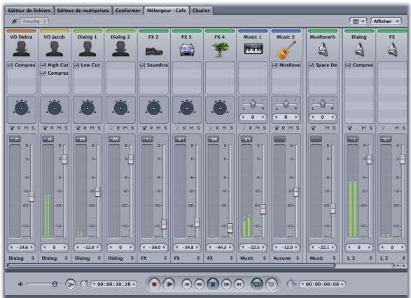 APPLE SOUNDTRACK PRO 2 - Utilisation du mélangeur - 1