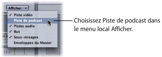APPLE SOUNDTRACK PRO 2 - Pour afficher la piste de podcast : - 1