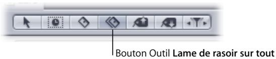 APPLE SOUNDTRACK PRO 2 - Division de clips sur toutes les pistes à l'aide de l'outil lame de rasoir sur tout - 1
