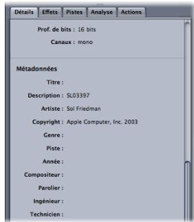 APPLE SOUNDTRACK PRO 2 - Détails sur le fichier et le clip - 1