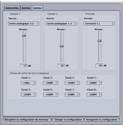 APPLE SOUNDTRACK PRO 2 - Onglet sorties - 1