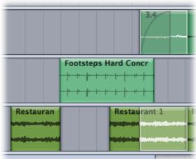 APPLE SOUNDTRACK PRO 2 - Pour ajuster la taille de la sélection de portion de piste, effectuez l'une des opérations suivantes : - 2