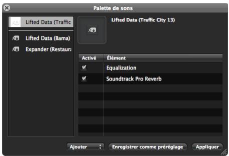 APPLE SOUNDTRACK PRO 2 - Pour prélever les propriétés d'un clip dans la timeline : - 1