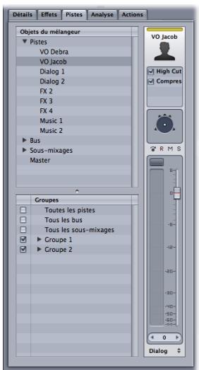 APPLE SOUNDTRACK PRO 2 - Gestion des sélections de piste à l'aide de l'onglet pistes - 1