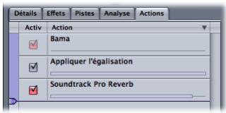 APPLE SOUNDTRACK PRO 2 - Pour prélever les propriétés d'un clip dans la timeline : - 3