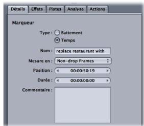 APPLE SOUNDTRACK PRO 2 - Détails des marqueurs - 1