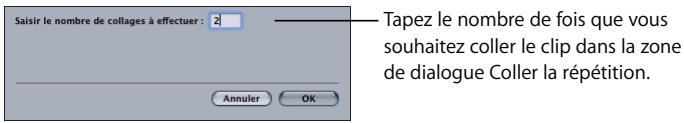 APPLE SOUNDTRACK PRO 2 - Pour coller plusieurs copies d'un clip : - 1